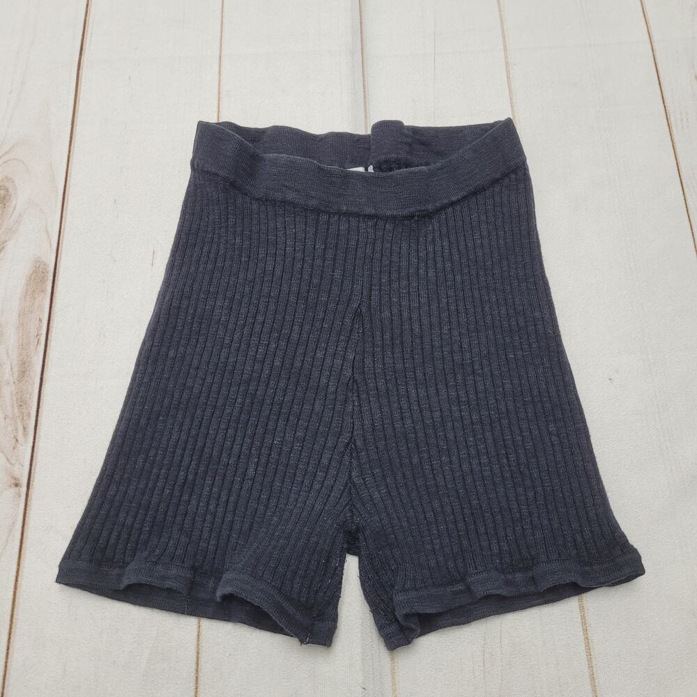 Free People Beach Zuma black ribbed knit sweater shorts biker boho cotton linen